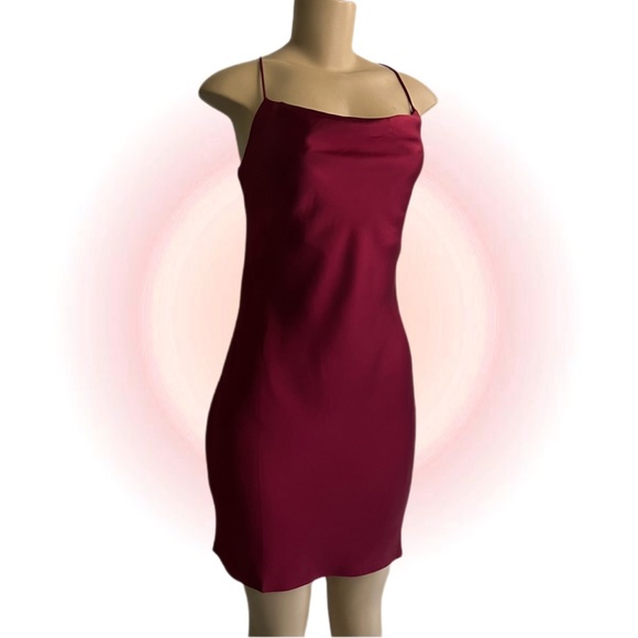 Satin cowl Neck Slip Dress - Picture 1 of 3